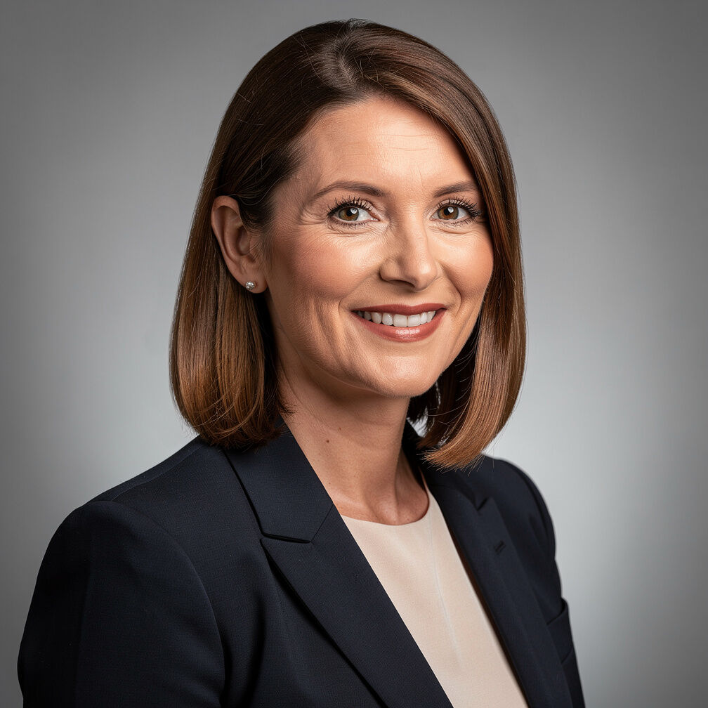 White British female broadcast producer portrait